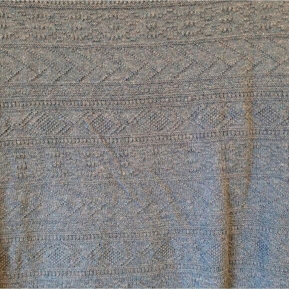 J. Crew Dusty Teal Geometric 100% Cotton Crewneck Sweater - Picture 4 of 7